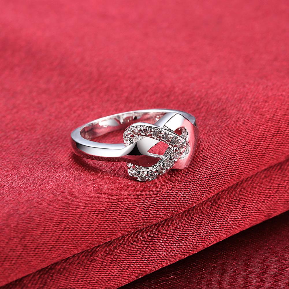 Silver Plating Forever Love Pav'e Ring