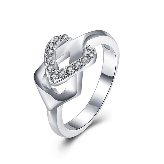Silver Plating Forever Love Pav'e Ring
